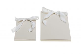 Album/guest books, cream, with white linen ribbon